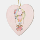 Lucht luchtballon met Beer Waterverf Keramisch Ornament (Links)