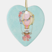 Lucht luchtballon met Beer Waterverf Keramisch Ornament (Rechts)