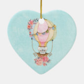 Lucht luchtballon met Beer Waterverf Keramisch Ornament (Achterkant)