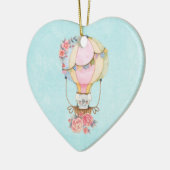 Lucht luchtballon met Beer Waterverf Keramisch Ornament (Links)