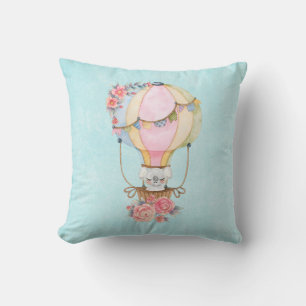 Lucht luchtballon met Beer Waterverf Kussen