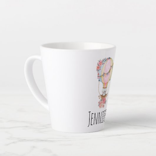 Lucht luchtballon met Beer Waterverf Latte Mok (Linkerhoek)