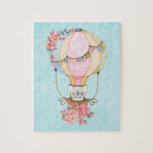 Lucht luchtballon met Beer Waterverf Legpuzzel