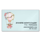 Lucht luchtballon met Beer Waterverf Magnetisch Visitekaartje (Voorkant)