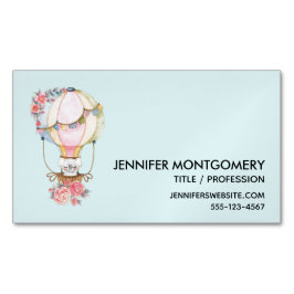 Lucht luchtballon met Beer Waterverf Magnetisch Visitekaartje