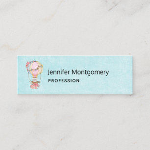 Lucht luchtballon met Beer Waterverf Mini Visitekaartje