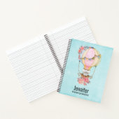 Lucht luchtballon met Beer Waterverf Notitieboek (Binnen)