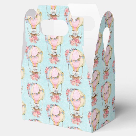 Lucht luchtballon met Beer Waterverf Patroon Bedankdoosjes (Geopend)