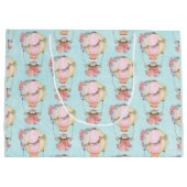 Lucht luchtballon met Beer Waterverf Patroon Groot Cadeauzakje (Achterkant)