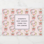 Lucht luchtballon met Beer Waterverf Patroon Sparkling Wijnetiket (Enkel label)