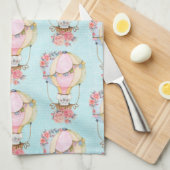 Lucht luchtballon met Beer Waterverf Patroon Theedoek (Quarter Fold)