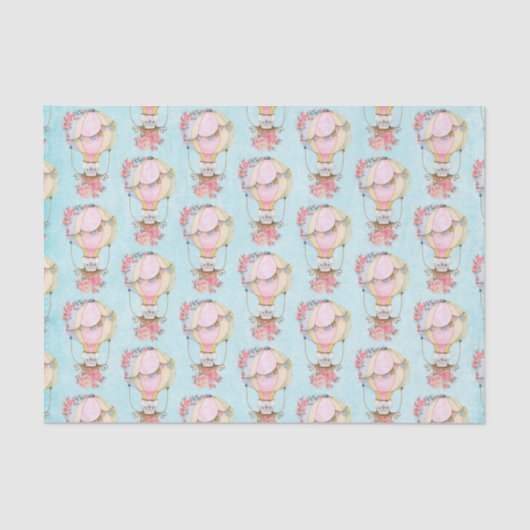 Lucht luchtballon met Beer Waterverf Patroon Tissuepapier (Voorkant)