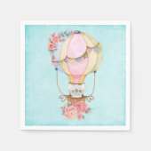 Lucht luchtballon met Beer Waterverf Servet (Voorkant)