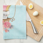 Lucht luchtballon met Beer Waterverf Theedoek (Quarter Fold)