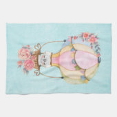 Lucht luchtballon met Beer Waterverf Theedoek (Horizontaal)