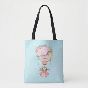 Lucht luchtballon met Beer Waterverf Tote Bag