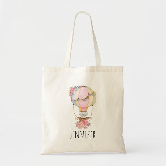 Lucht luchtballon met Beer Waterverf Tote Bag (Voorkant)