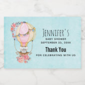 Lucht luchtballon met Beer Waterverf Voedselcontainer Etiket (Enkel label)