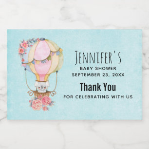 Lucht luchtballon met Beer Waterverf Voedselcontainer Etiket