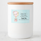 Lucht luchtballon met Beer Waterverf Voedselcontainer Etiket (Voorkant)