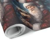 Lucht met Sinterklaas Feestelijke Kerstmis Cadeaupapier (Rol Hoek)