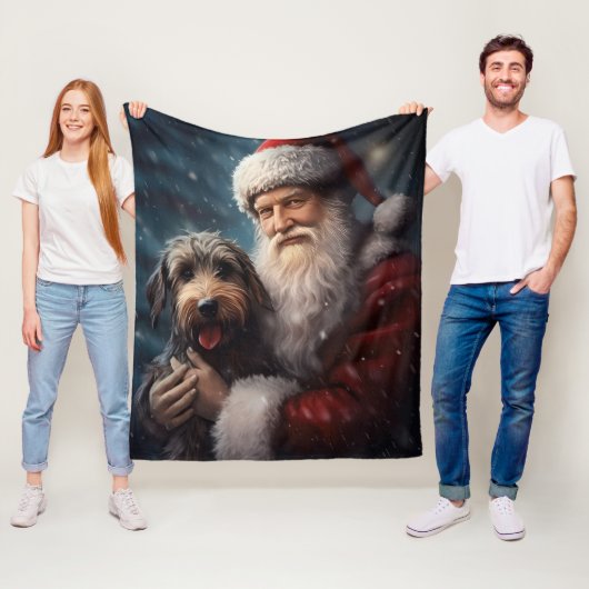 Lucht met Sinterklaas Feestelijke Kerstmis Fleece Deken (In situ)