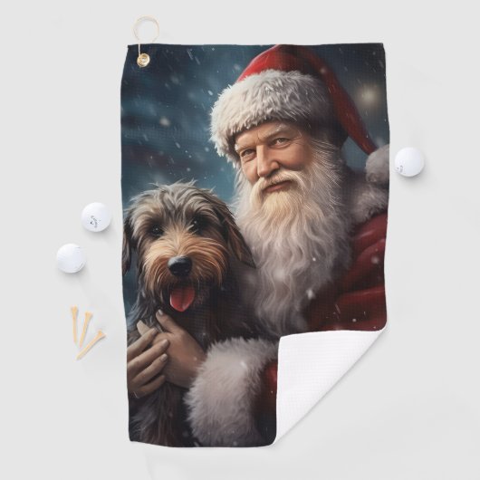 Lucht met Sinterklaas Feestelijke Kerstmis Golfhanddoek (Insitu)