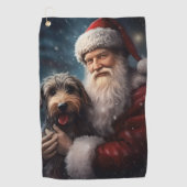 Lucht met Sinterklaas Feestelijke Kerstmis Golfhanddoek (Voorkant)