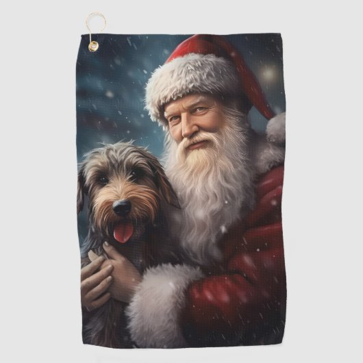 Lucht met Sinterklaas Feestelijke Kerstmis Golfhanddoek (Voorkant)