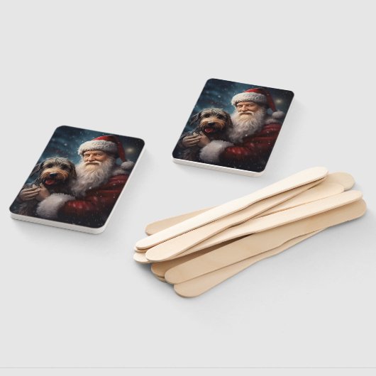 Lucht met Sinterklaas Feestelijke Kerstmis Handwaaier (Niet-gemonteerd)