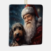 Lucht met Sinterklaas Feestelijke Kerstmis Keramisch Ornament (Rechts)