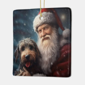 Lucht met Sinterklaas Feestelijke Kerstmis Keramisch Ornament (Links)