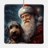 Lucht met Sinterklaas Feestelijke Kerstmis Keramisch Ornament (Achterkant)