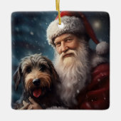 Lucht met Sinterklaas Feestelijke Kerstmis Keramisch Ornament (Voorkant)