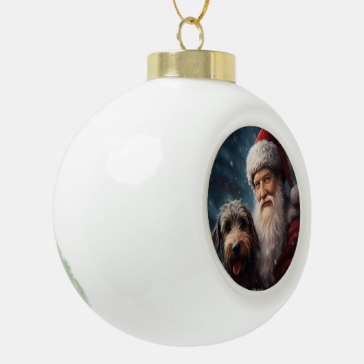 Lucht met Sinterklaas Feestelijke Kerstmis Keramische Bal Ornament (Links)
