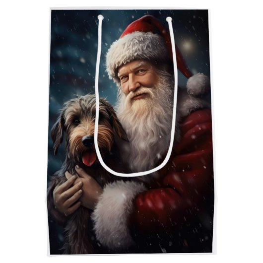 Lucht met Sinterklaas Feestelijke Kerstmis Medium Cadeauzakje (Achterkant)