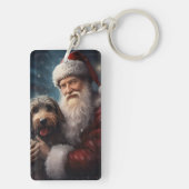 Lucht met Sinterklaas Feestelijke Kerstmis Sleutelhanger (achterkant)