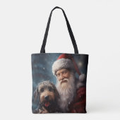 Lucht met Sinterklaas Feestelijke Kerstmis Tote Bag (Achterkant)