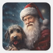 Lucht met Sinterklaas Feestelijke Kerstmis Vierkante Sticker (Voorkant)