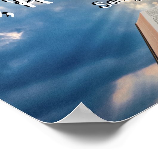 Lucht met wolken en zonnestralen Bijbelbericht Poster (Hoek)