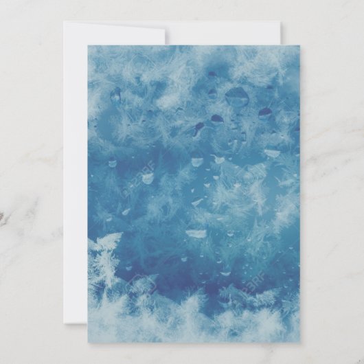 Lucht Moderne Stof Blauw Sneeuwvlok Kaart (Achterkant)