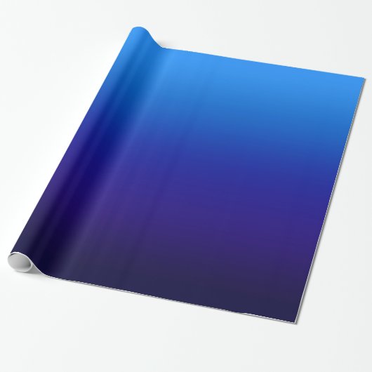 Lucht naar Midnight Blue Gradient Cadeaupapier (Uitgerold)