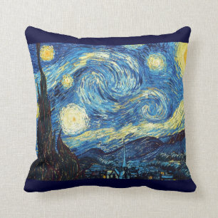 Lucht Natuur Blauw Natuur Gogh Ster Sterrennacht Kussen
