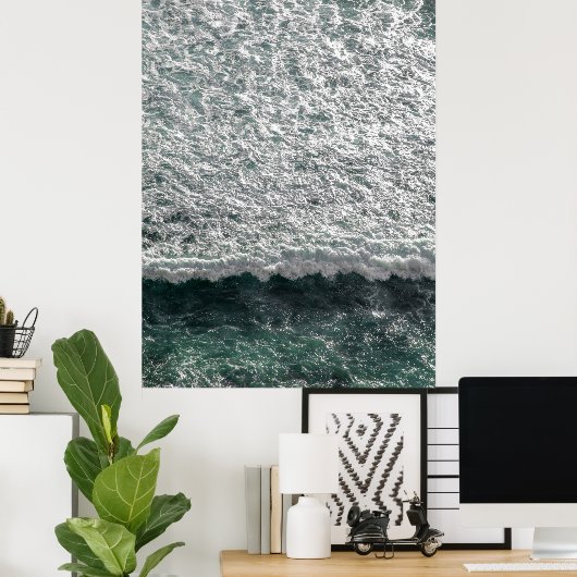 Lucht Ocean Wave Foam - Dramatische Kustwater pH Poster (Thuiskantoor)