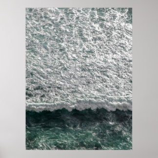 Lucht Ocean Wave Foam - Dramatische Kustwater pH Poster