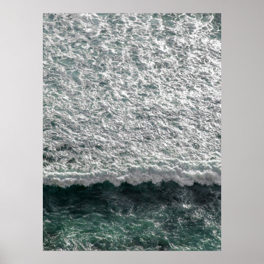Lucht Ocean Wave Foam - Dramatische Kustwater pH Poster (Voorkant)