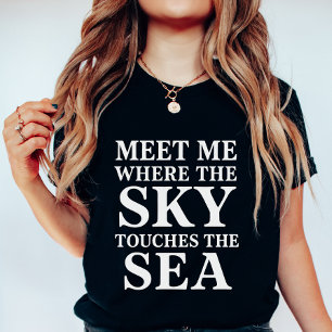 Lucht ontmoet zee typografie; Zeezomer; Citaat T-shirt