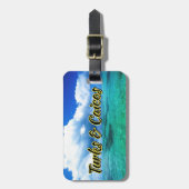 Lucht over Turks- en Caicos-zee Bagagelabel (Voorkant verticaal)