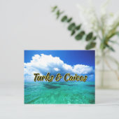 Lucht over Turks- en Caicos-zee Briefkaart (Staand voorkant)