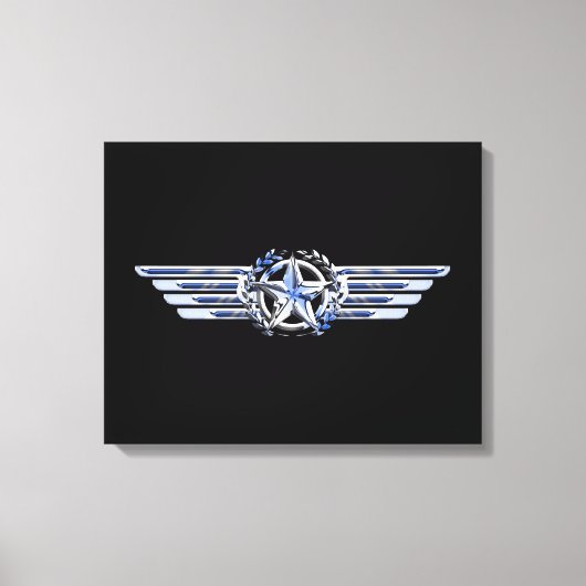 Lucht Pilot Chrome, zoals Star Wings Canvas Afdruk (Voorkant)